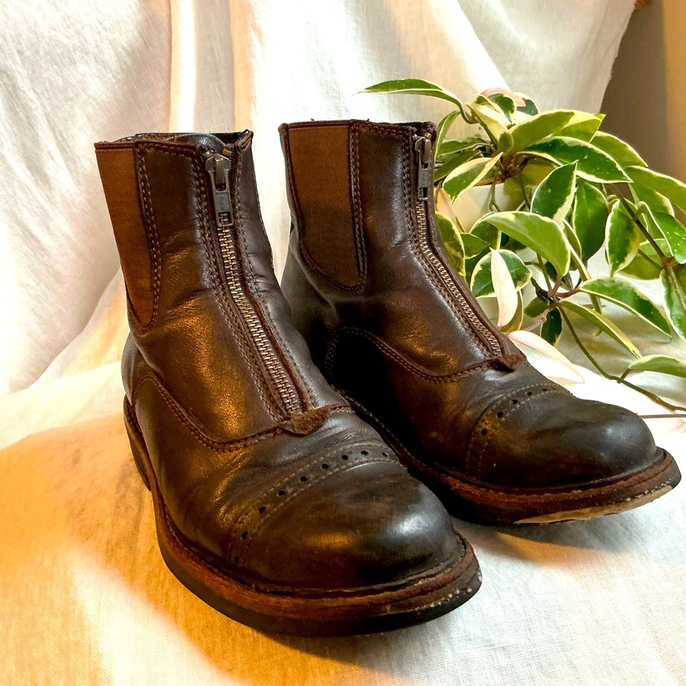 Pskaufman Dark Brown Chelsea Zip Up Boots Size 5 MENS/7-7.5 WOMENS